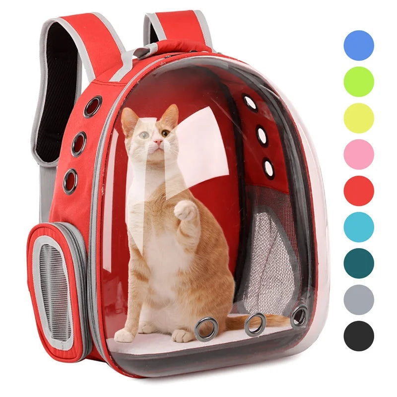 Cat Carrying Bag Space Pet Backpack Breathable Portable Transparent Backpack Puppy Dog Transport Carrier Space Capsule Bag Pets