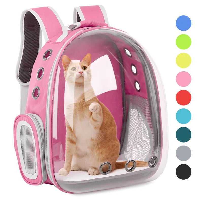 Cat Carrying Bag Space Pet Backpack Breathable Portable Transparent Backpack Puppy Dog Transport Carrier Space Capsule Bag Pets
