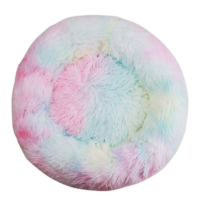 50cm Round Pet Bed for Large Dog Bed Super Soft Cat Bed Long Plush Dog House for Medium Dog House Winter Warm Sleeping Mats